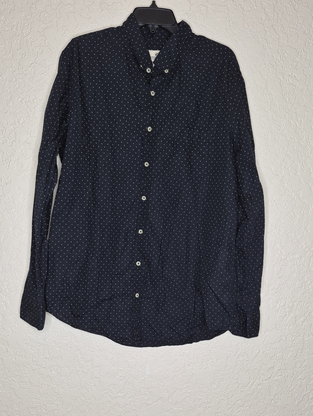 American Eagle Outfitters Classic Fit Polka Dot Button Front Shirt Size XL Tall